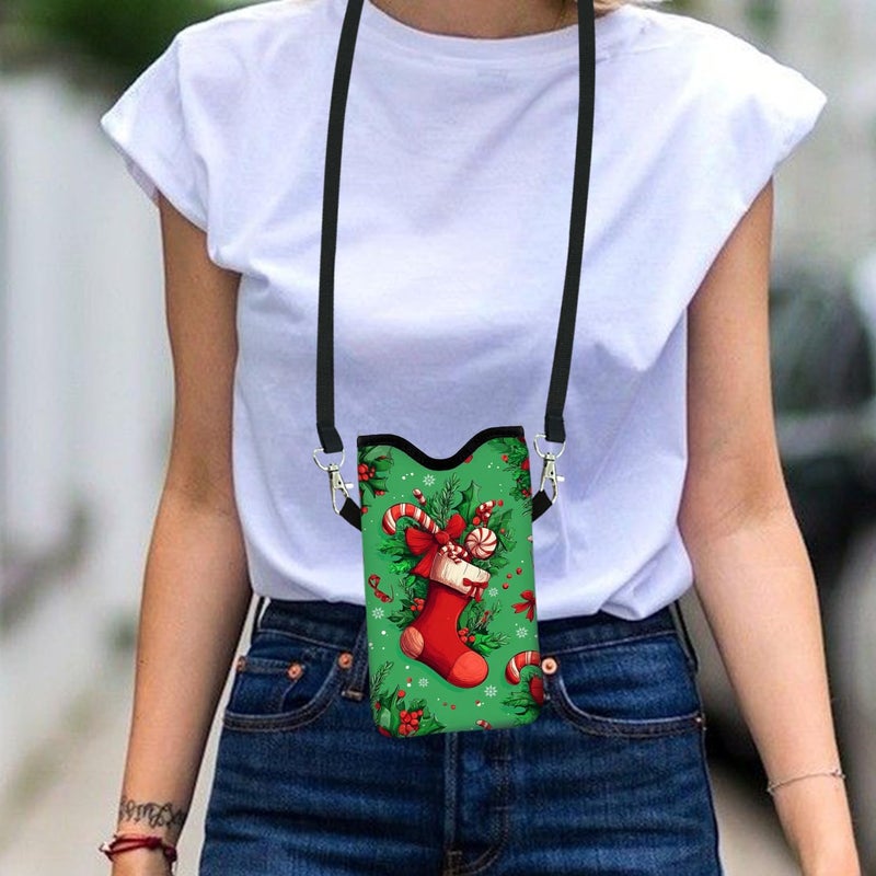 otilil Neoprene Cell Phone Sleeve Pouch Case Bag with Crossbody Strap Neck Lanyard for Women 7.1 X 3.9 in - Image 5